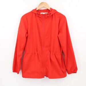 J. Crew Mercantile Women's Red Windbreaker Packable Rain Jacket Sz XS